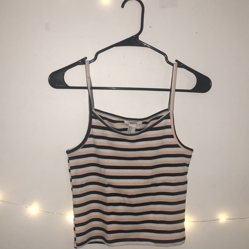 pink crop top stripes